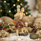 Preview: Handbemalte Krippenfigur Schäfer mit zwei Schafen, ca. 11 cm, K 001-12